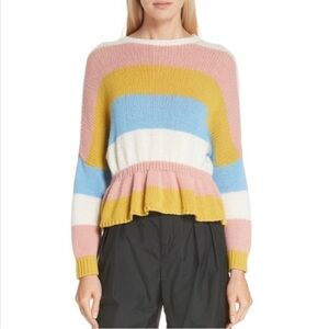 RED Valentino Rainbow Stripe Wool Knit Pullover Sweater – Size S